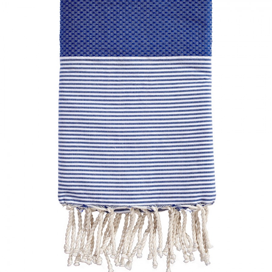 Fouta nid d'abeille rayee personnalisable