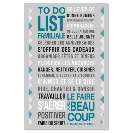 AFFICHE ADHESIVE TO DO LIST FAMILLE GRIS CLAIR 45x30CM