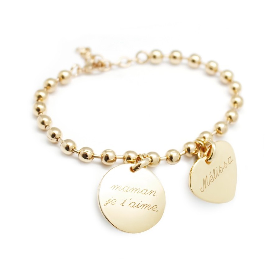 Offrez un bracelet personnalisé avec le prénom en perles et coeur