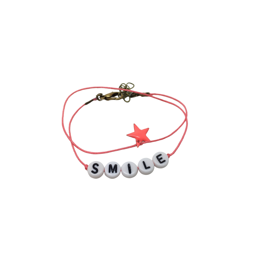 Bracelet perles-lettres personnalisé - basic étoile émaillée