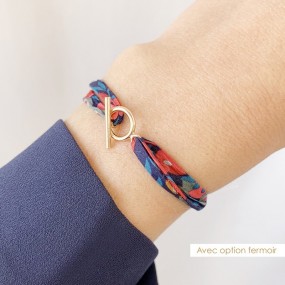 Bracelet personnalisé - Liberty papillon - Argent ou Plaqué or