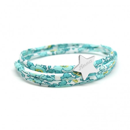 Bracelet personnalisé - Liberty étoile - Argent