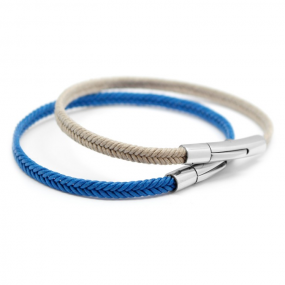 Bracelet personnalisé Homme - Le Tressé Bleu Roi