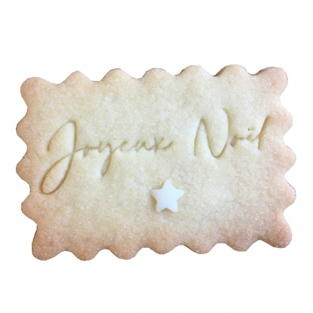 Biscuit "Joyeux Noël" / "Joyeuses Fêtes" - Choix motif sucre