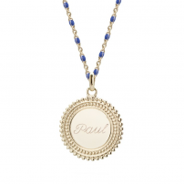 collier-bleu-chaine-emaillee-medaille-personnalise-plaque-or