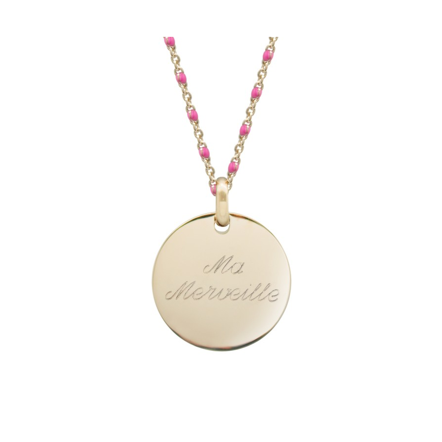 collier-rose-chaine-emaillee-medaille-personnalise-plaque-or
