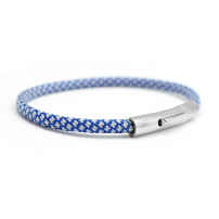 Bracelet personnalisé Homme - Le Tressé bleu et gris